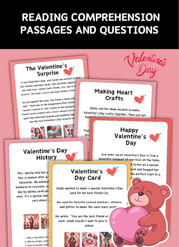 Valentine's Day Reading Comprehension Passages.