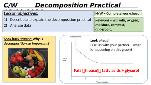 Decomposition practical TRIPLE GCSE