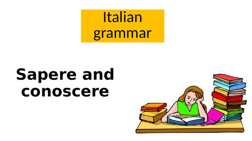 Italian verbs sapere and conoscere