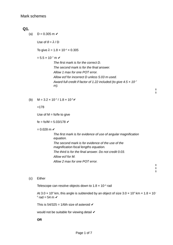 AQA A Level Physics Astrophysics