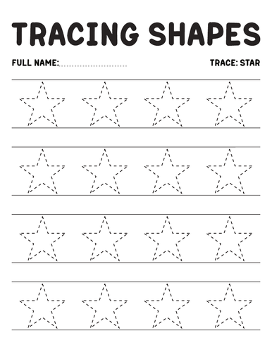 Tracing STARS worksheet