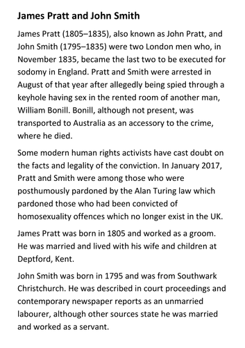 James Pratt and John Smith Handout