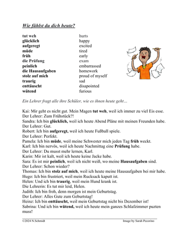 German Emotions Reading: Gefühle Text
