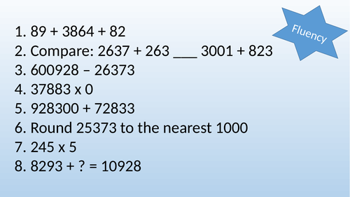 Year 5 - Fluency - Arithmetic Focus