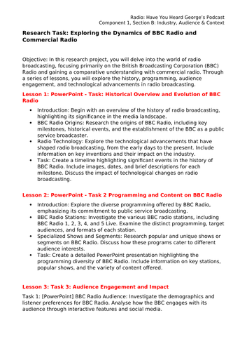 Radio Research | Eduqas A Level Media Studies