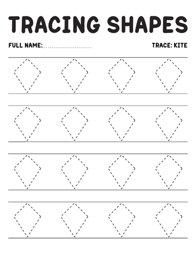 Tracing KITES worksheet