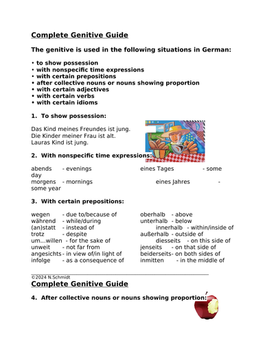 Genitive Case in German: Handout and Translations (Genitiv)