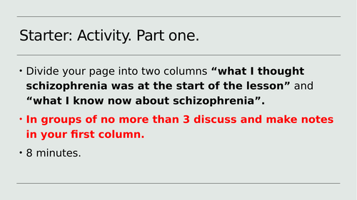AQA A Level Psychology Schizophrenia Full Topic Resource Bundle