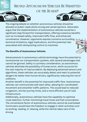 Debate - Should Automated Cars be allowed?
