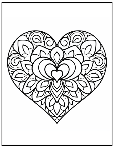 Doodle Hearts - Valentine's Day Coloring Pages for Deep Focus and Relaxation