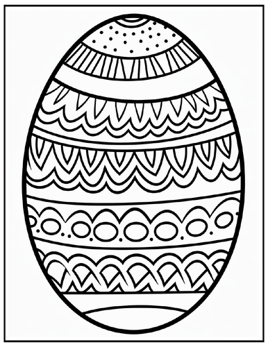 Easter Egg Coloring Pages - Doodle Coloring Sheets for Focus and Relaxation
