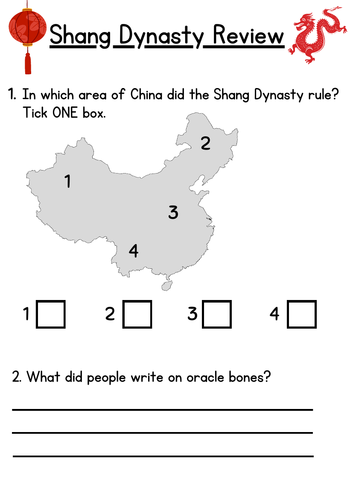 KS2 Shang Dynasty Assessment Quiz- End of Unit