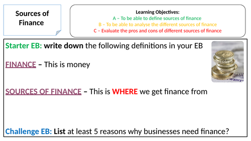 IGCSE Business - Unit 5 Financial Information and Decisions (Bundle: 0450)