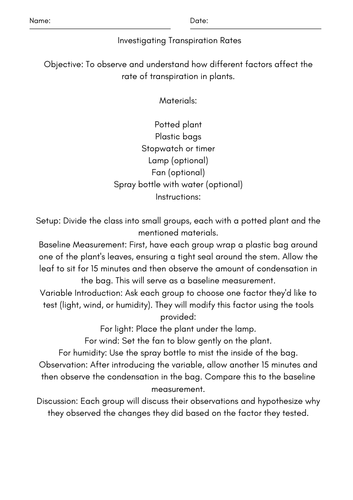 Unit CB6 EDEXCEL Biology