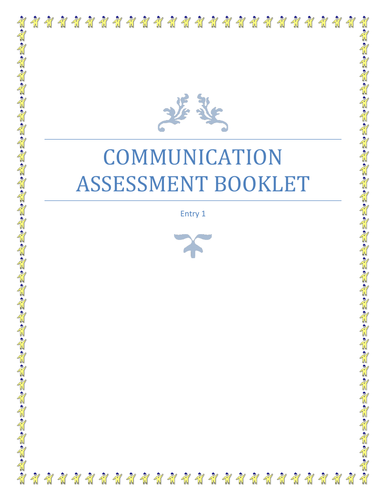 Communication Skills Booklet- Entry 1 (RARPA)