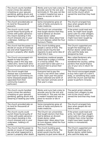 Lesson 3 - What was the role of the church?