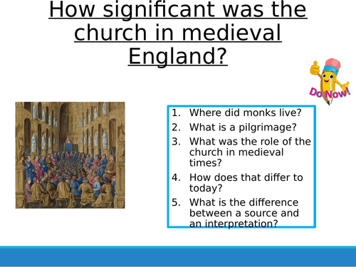 Lesson 6 - How significant was the Church?