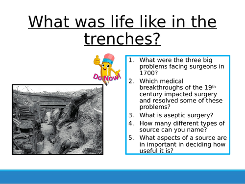 WWI Medicine - Trench System