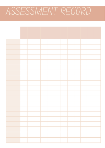 Assessment record sheet