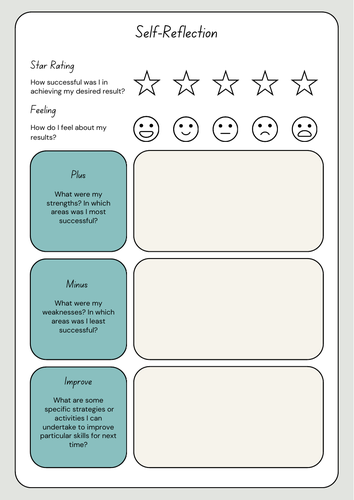 Self Reflection Sheet