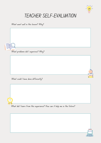 Teacher self evaluation