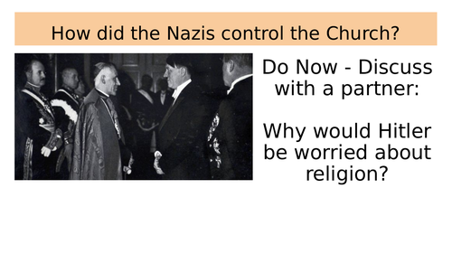 How did Hitler and the Nazis control Germany - the Church