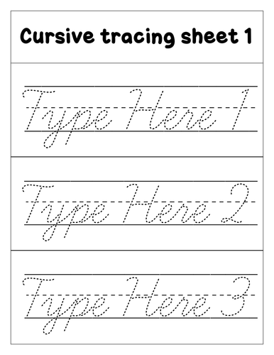 Editable tracing cursive sentences worksheets | Teaching Resources