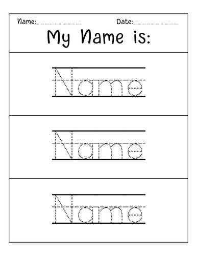Editable dotted names to trace worksheets