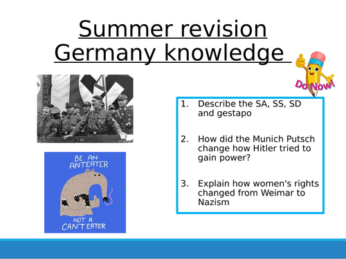 Weimar and Nazi Germany Revision 3 - Knowledge