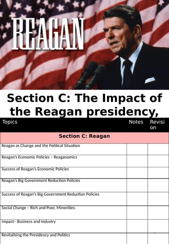 Key Words and Policies The Impact of the Reagan presidency, 1981-1996