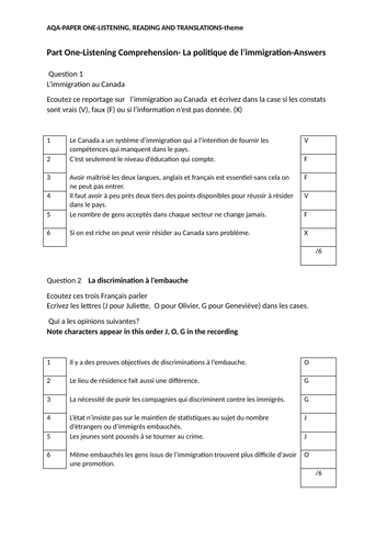 AQA-Practice Paper 1-A level French  Papers 7-12