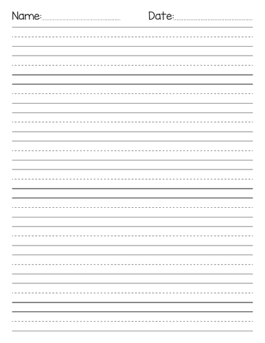 Handwriting papers with Dotted Lines and boxes