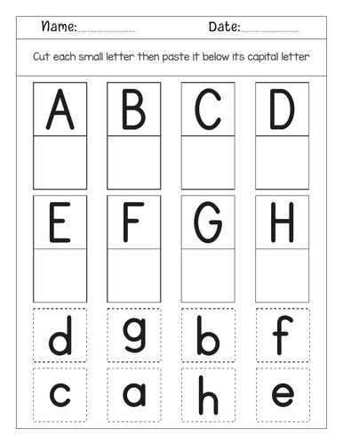 Matching uppercase and lowercase Letters By Cutting And Pasting ...