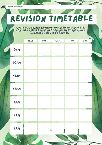 Revision Timetables