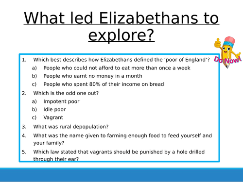 Early Elizabeth 17 - Exploration