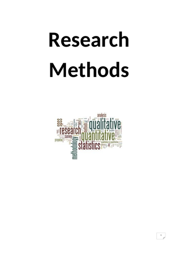 Sociology Research Methods ALevel Booklet
