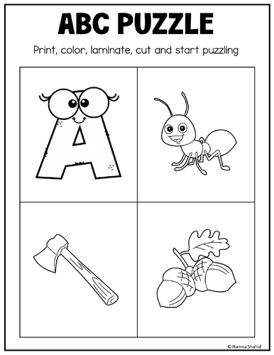 Learning the Alphabet -  Cut and Paste Activity