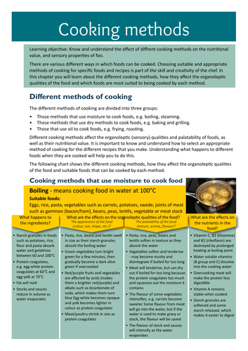 Year 8-9 Scheme of Work; Nutrition and Special Diets