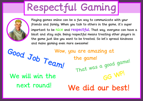 Safer Gaming Communication Poster KS1/2/3