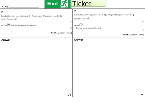 AS Year 1 Pure Maths Exit Cards Revision Assessments BUNDLE for topic areas with mark schemes