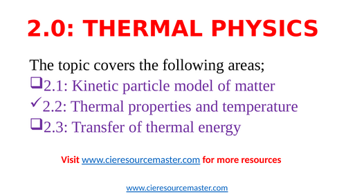 IGCSE THERMAL PHYSICS 2