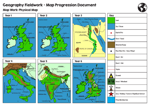 Map Progression Geography Primary