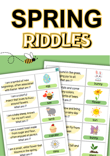 Spring vocabulary riddles.