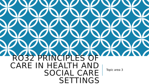 New Spec Health and Social Care RO32 Principles of Care Exam Topic 3