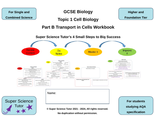 AQA GCSE Biology Osmosis Workbooklet | Teaching Resources