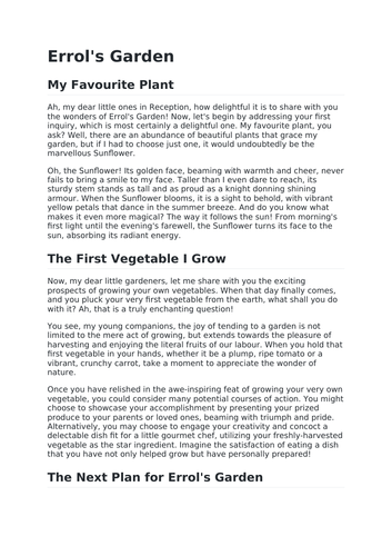 Errol's Interview - Errol's Garden