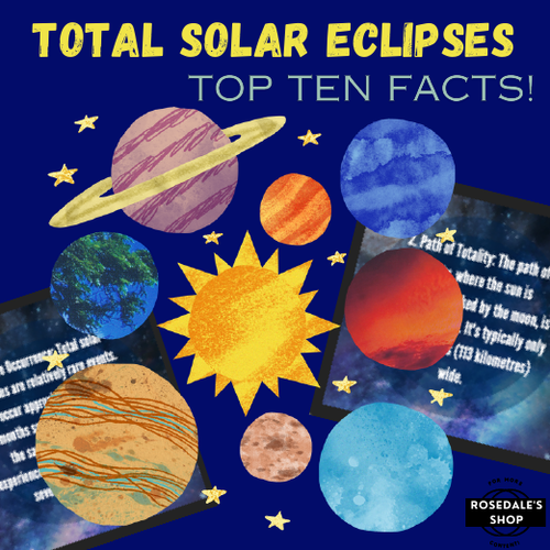Enlightening Shadows: 10 Fascinating Facts About Total Solar Eclipses ~ 15 PAGES for Kids!
