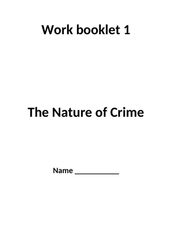Forensic Science BTEC Unit 5 Workbooklets (Criminology)