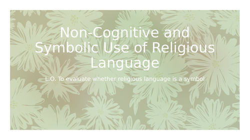A-Level RS: Symbolic Use of Religious Language Lesson - Eduqas Philosophy