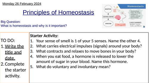 GCSE Principles of Homeostasis